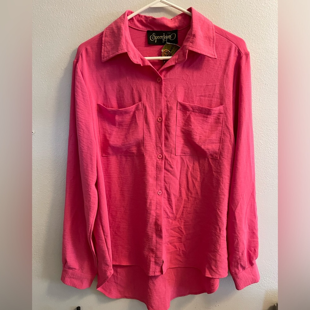 Spoon Jeans Fuschia Long Sleeve Shirt